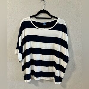 Old Navy Top Xxl Navy White Striped